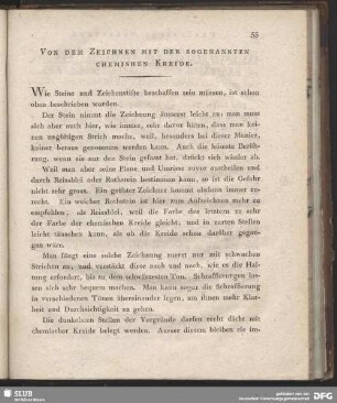 Von dem Zeichnen mit der sogenannten chemischen Kreide