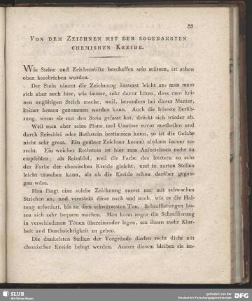 Von dem Zeichnen mit der sogenannten chemischen Kreide