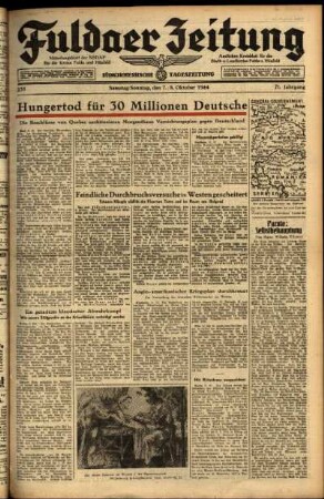 Ausgabe vom Sonntag, den 08. Oktober 1944.