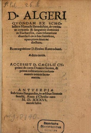 De veritate corporis et sanguinis Dominici in eucharistia