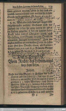 Das 15. Hauptstück. Vom Rechte des Lehnmanns bey dem Lehn
