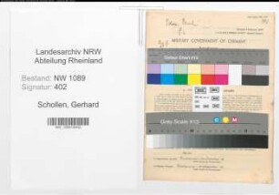 Entnazifizierung Gerhard Schollen , geb. 28.08.1897 (Polizeibeamter)