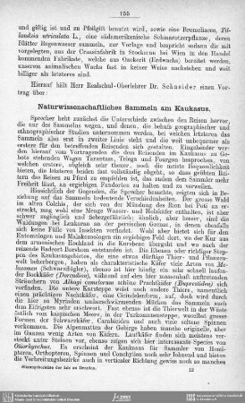 Naturwissenschaftliches Sammeln am Kaukasus