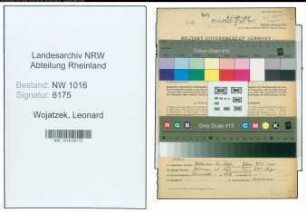 Entnazifizierung Leonard Wojatzek , geb. 07.04.1904 (Finanzpraesident)