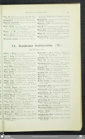 XX. Mannheimer Bezirksverein.