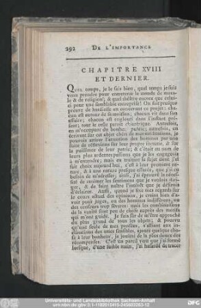 Chapitre XVIII Et Dernier.