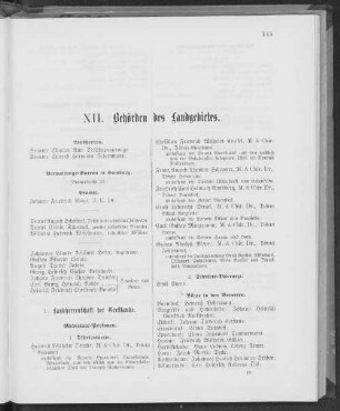 XII. Behörden des Landgebietes.