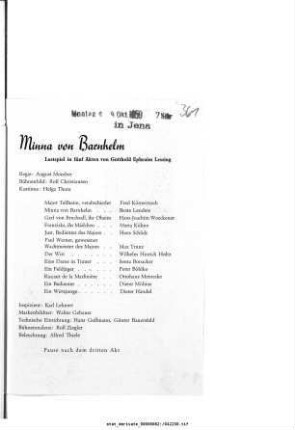 Minna von Barnhelm