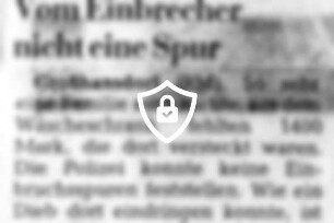 Vom Einbrecher nicht eine Spur