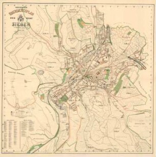 Neuester Übersichtsplan der Stadt Siegen mit näherer Umgebung (kleine Ausgabe)