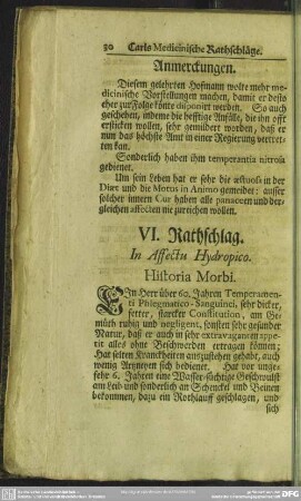 VI. Rathschlag. In Affectu Hydropico