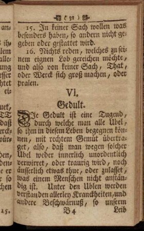 VI. Gedult.