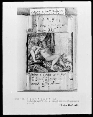 Stammbuch des Rudolf Weckherlin — Venus und Amor, Folio 80recto