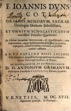 Perutiles quaestiones in IV libros Sententiarum, 2