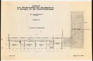 Gartenanlage Berufsschule, Ratingen: Berufsschulgebäude: Grundriss Obergeschoss 1:100