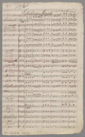Cäcilien-Marsch; Arr.; winds, sticks - BSB Mus.Schott.Ha 13032
