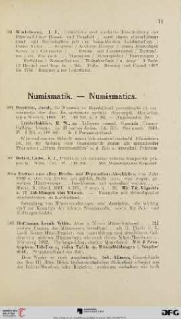 Numismatik (Nr. 301-309)
