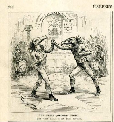 The prize (spoils) fight. Not much secret about their sessions : zwei amerikanische Adler boxen miteinander