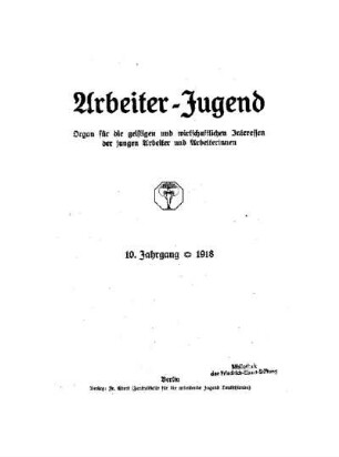 10: Arbeiter-Jugend - 10.1918