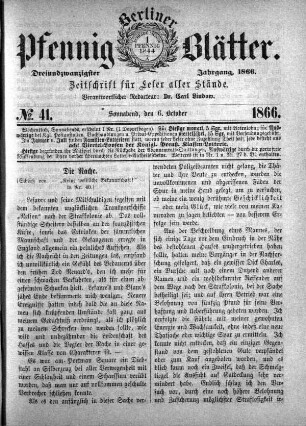 No. 41, Sonnabend, den 6. October