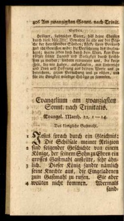 Evangelium am zwanzigsten Sonnt. nach Trinitatis