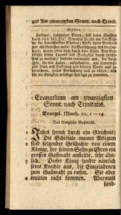 Evangelium am zwanzigsten Sonnt. nach Trinitatis