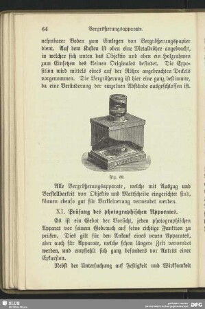 XI. Prüfung des photographischen Apparates