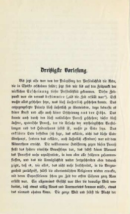 Dreißigste Vorlesung