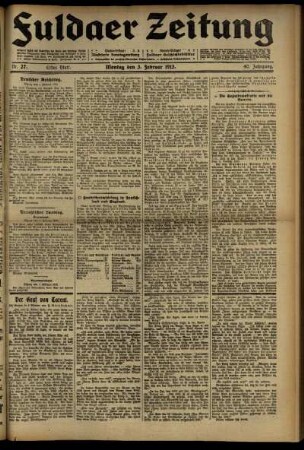 Erste Ausgabe vom Montag, den 03. Februar 1913.
