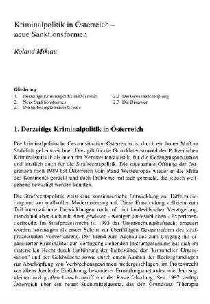 455-461, Kriminalpolitik in Österreich - neue Sanktionsformen