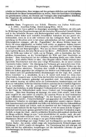 100, Benedetto Croce. Fragmente zur Ethik. 1923
