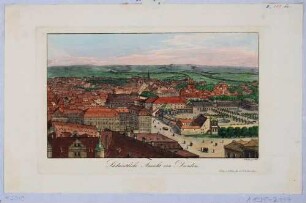 Ansicht von Dresden, Blick aus der Vogelperspektive in Höhe des Hausmannsturmes nach Südwesten