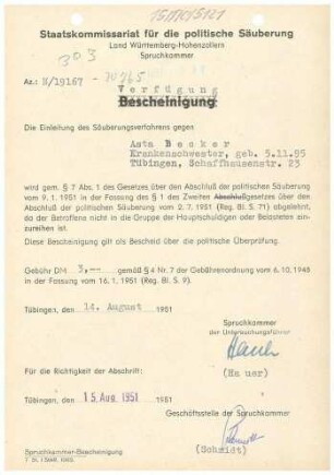Becker, Asta