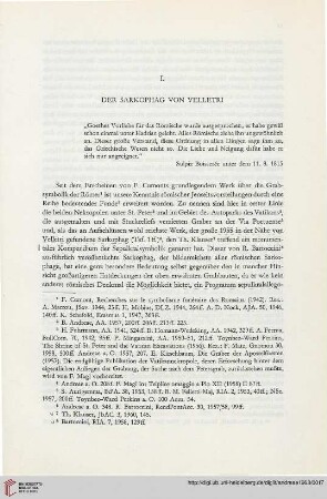 I. Der Sarkophag von Velletri