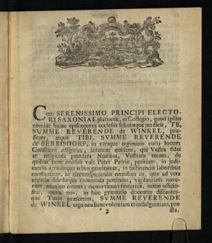 Cum Serenissimo Principi ...