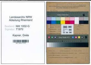 Entnazifizierung Grete Kapner, geb. 30.07.1898 (Sekretaerin)
