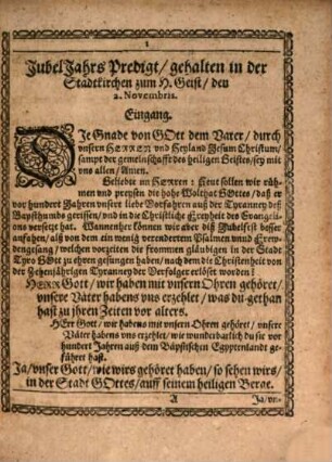 Evangelische Jubel-Jahrs-Predigt