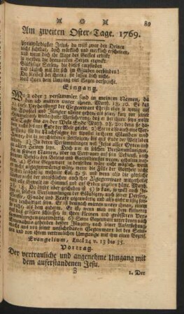 Am zweiten Oster-Tage. 1769