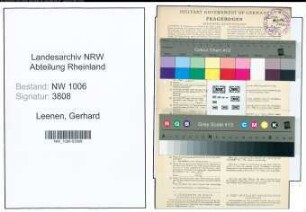 Entnazifizierung Gerhard Leenen , geb. 22.06.1888 (Gaertner)