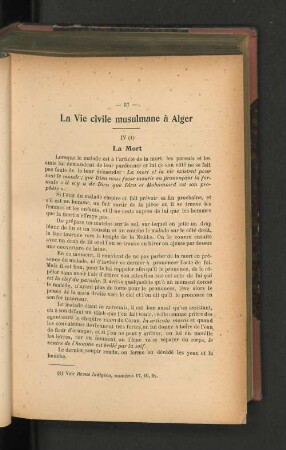 La Vie civile musulmane á Alger. IV.