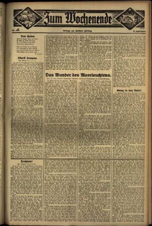 Zweite Ausgabe vom Sonntag, den 09. September 1934.