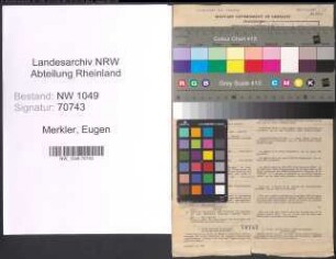 Entnazifizierung Eugen Merkler , geb. 18.11.1888 (Lehrer)