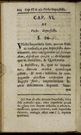 Cap. VI. De Verbo Imperfecto.