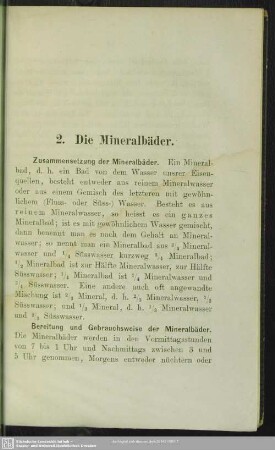 2. Die Mineralbäder