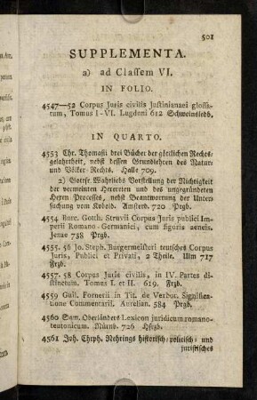 501-512, Supplementa.