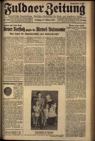 Ausgabe vom Dienstag, den 29. Oktober 1935.