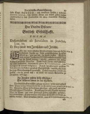 Der Vierdte Discurs/ Gottlose Gesellschafft.