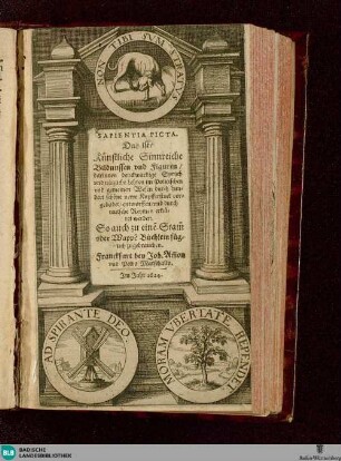 Sapientia picta, Das ist: Künstliche sinnreiche Bildnussen und Figuren