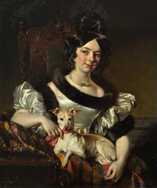 Bildnis einer Dame mit Hund