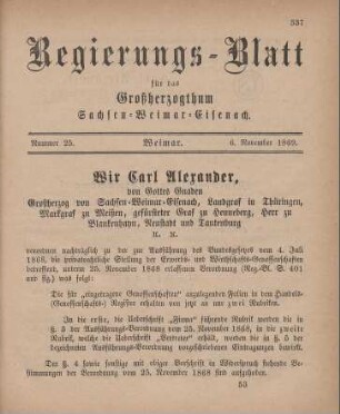 Nr. 25 : 6. November 1869